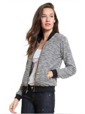 Marine Layer Women’s Gray Marled Bomber Jacket